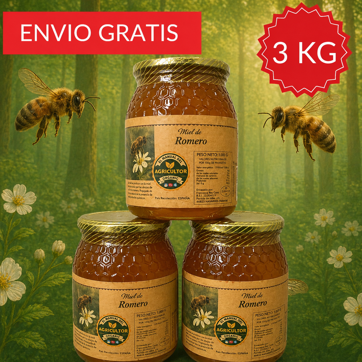 Mel de Alecrim de Valência 3 kg.