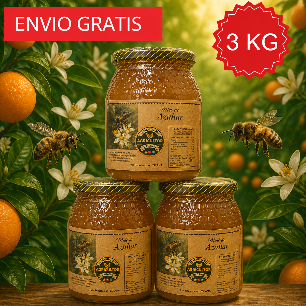 Mel de Flor de Laranjeira de Valência 3 kg.