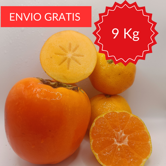 TRÍO VALENCIANO. NARANJAS, CLEMENTINAS Y KAKIS PERSIMON 9 KG.