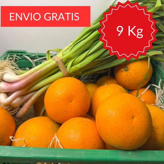 Pack Tradición Valenciana: Ajos Tiernos de Xàtiva y Naranja Lane Late 9 kg.