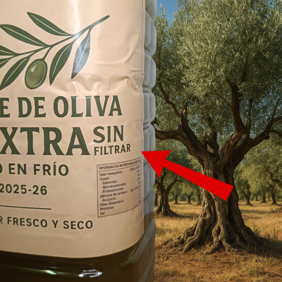 Aceite de Oliva Virgen Extra Sin Filtrar Prensado en Frío- NUEVA COSECHA 2025/26